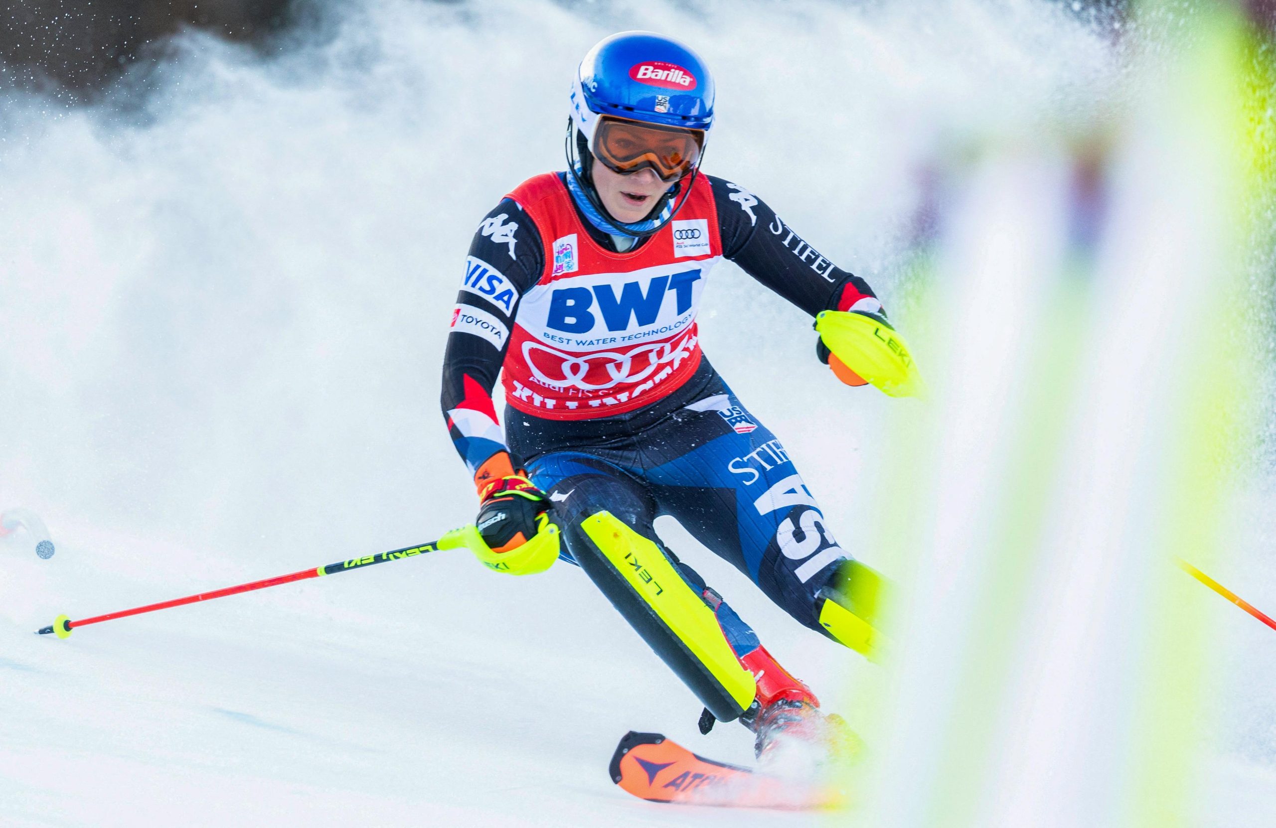 Vlhova Drives Shiffrin in World Cup Slalom After First Run